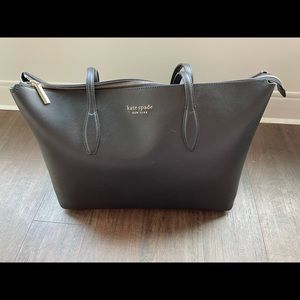 Kate Spade All Day Large Zip-Top Tote Black Handbag.